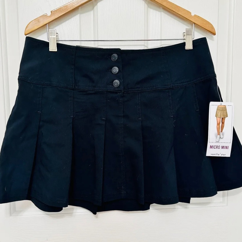 Black Pleated Micro Mini skirt